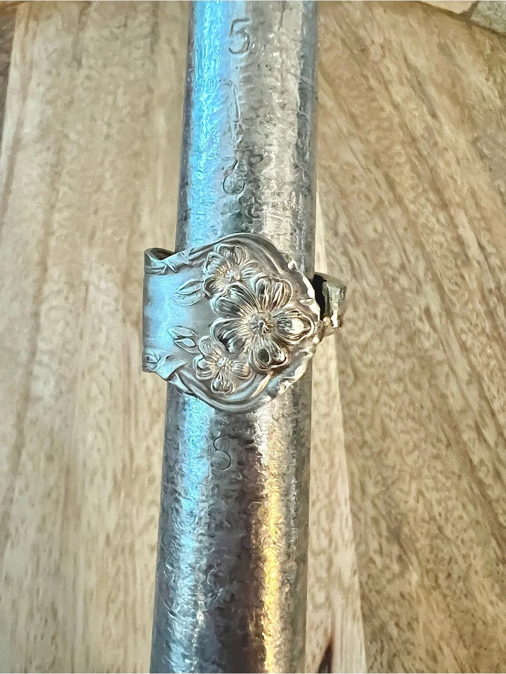 The Blossom Ring Vintage Silverware Spoon Ring Dogwood Flower SZ 7 Newly Made